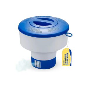 Floating Chlorine Dispenser for Pools with Adjustable Flow Vents and Durable Material