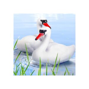 Floating White Swan Decoys for Pool or Lake for Wildlife Deterrence and Pond Accessories