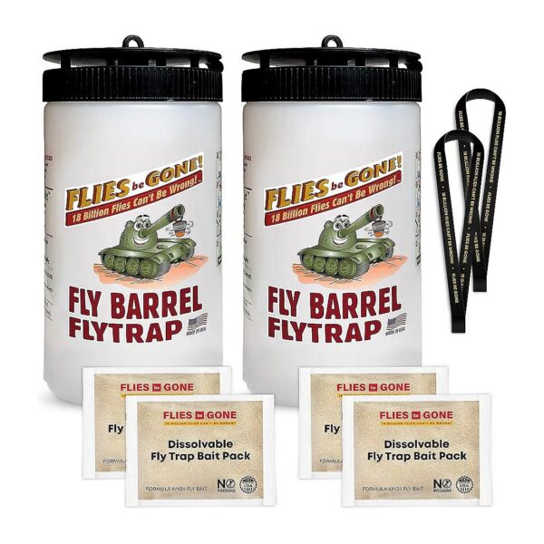 Fly Catcher Solution with Reusable Straps and Non-Toxic Attractant for Outdoor Use