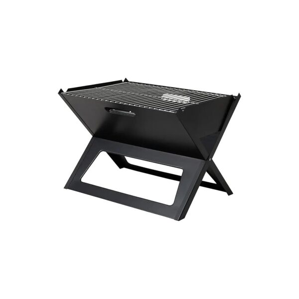 Foldable Black BBQ Grill for Camping and Picnics