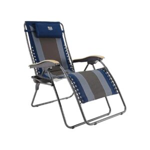 Foldable Zero Gravity Patio Chair with Adjustable Headrest and Cup Holder for Adults