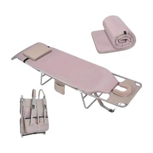 Folding Tanning Chair with 6-Position Reclining Comfort for Women's Outdoor Leisure