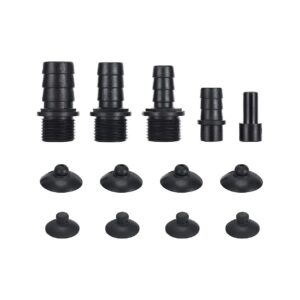 Fountain Pump Nozzles Kit with 5 Sizes and 8 Rubber Suction Cups for Submersible Uses