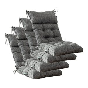 Four-Pack of High Back Chair Cushions with Charcoal Grey and Black Colors