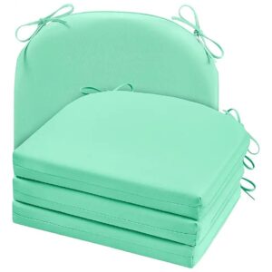 Four-Pack of Waterproof and Comfortable Outdoor Chair Cushions Aqua Blue 17x16x2 Inch