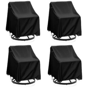 Four-Piece Set Waterproof Swivel Chair Covers for Outdoor Patio Furniture, 600D