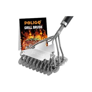 Free BBQ Grill Cleaning Brush for Porcelain Grills with Triple Helix Design