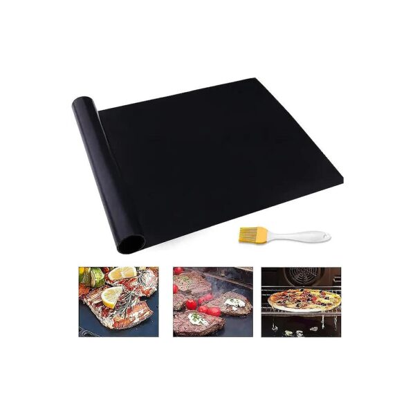 Free Black Grill Mat for Gas, Charcoal, and Electric Grills with Silicone