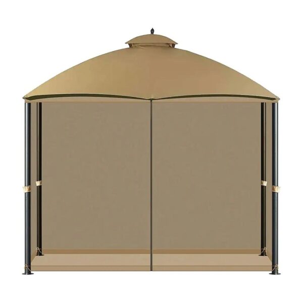 French Country-Style Gazebo Netting Replacement with 4-Panel Screen and Double Zippers