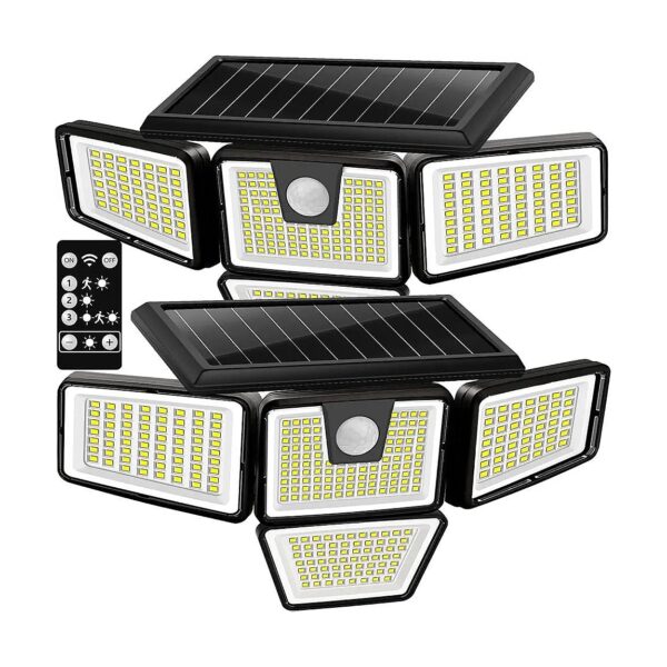 Friendly Cordless Solar Motion Sensor Floodlights with 300 LED Lights