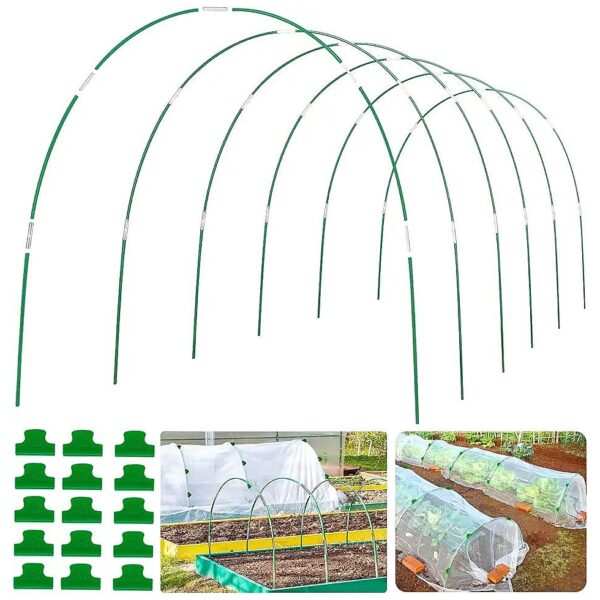 Friendly Fiberglass Garden Hoops, 6 Sets of 8FT Long, for Raised Bed and Plant Support