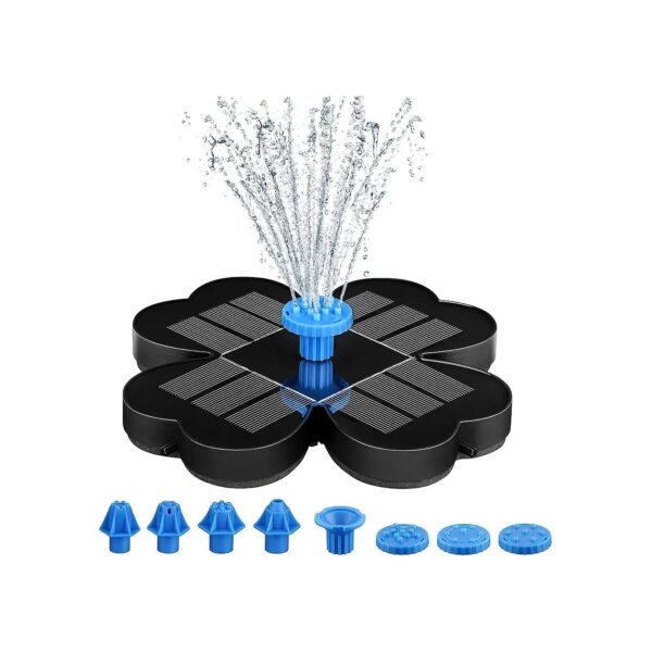 Friendly Solar Fountain with 8 Nozzles and Fixers for Ponds and Garden Pools