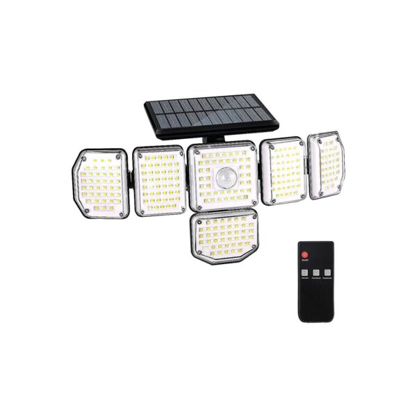 Friendly Solar Outdoor Light with Motion Sensor and 6 Heads for Wide Area Coverage