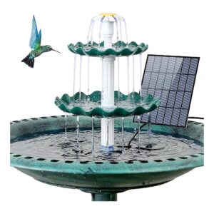 Friendly Solar Powered Bird Bath with Three-Tiered Design and DIY Fountain Option