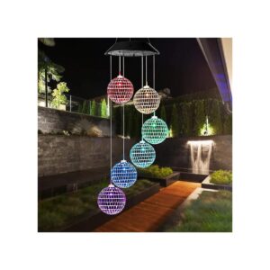 Friendly Solar Wind Chimes with Multi-Color LEDs for Garden Decoration