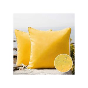 Friendly Yellow Square Pillow Covers for Outdoor and Indoor Space