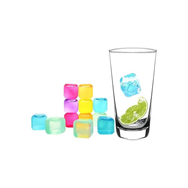 Frozen Cold Drinks Essential Square Plastic Multicolour Ice Cubes Pack