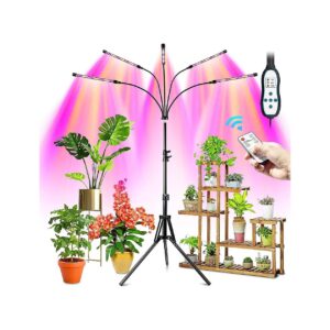 Full Spectrum 5-Head LED Plant Light with 15-61in Adjustable Tripod Stand