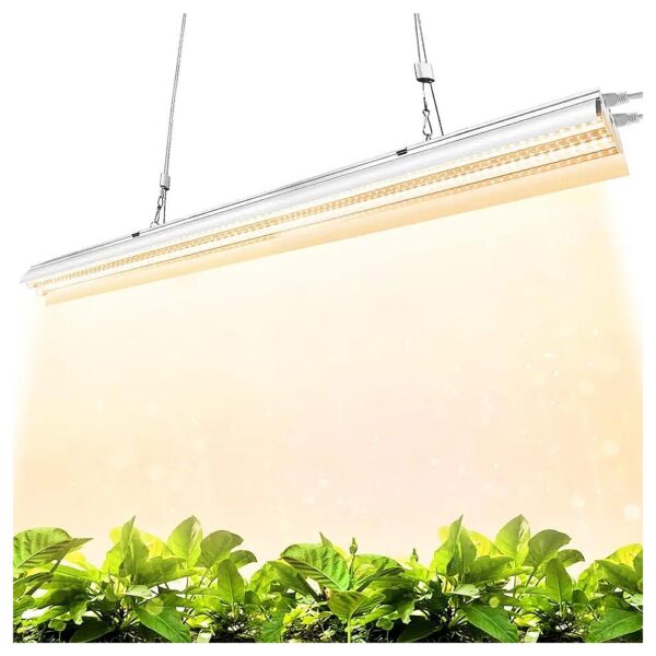 Full Spectrum LED Grow Light for Indoor Plants, 4FT Long, High PPFD and Warm White Color