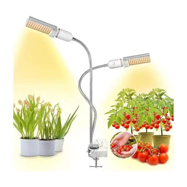 Full Spectrum LED Grow Light with Adjustable Gooseneck for Seedling to Fruiting Stages