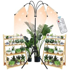 Full Spectrum LED Plant Grow Light with 3 Modes Timing and 15-72 inch Adjustable Height