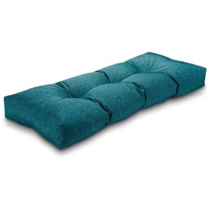 Full-Body Heather Teal Memory Foam Cushion with Non Slip Backing for Patio Furniture