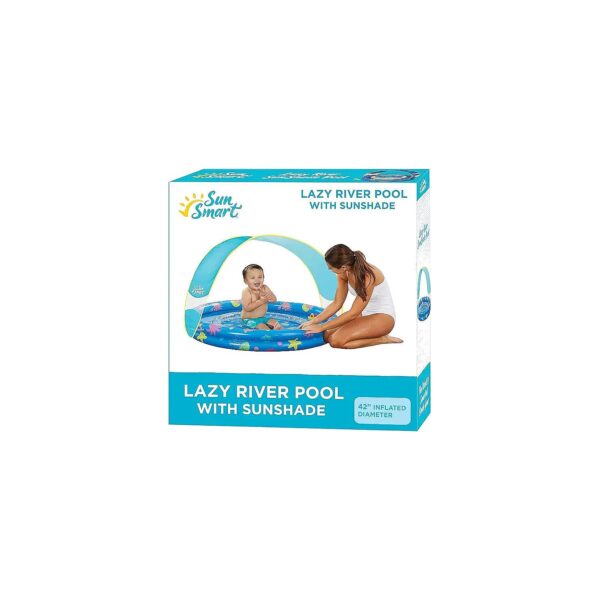 Fun in the Sun with this Inflatable Lazy River Kiddie Pool and Two Toy Duckies