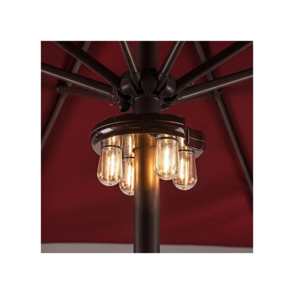 Functional Design Patio Umbrella Light with LED Edison Bulbs and Multi-Functional Design