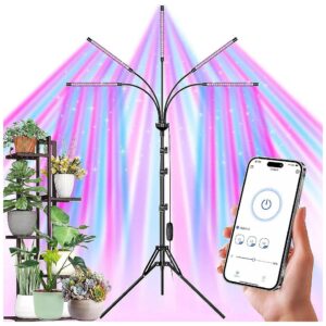 Functional Indoor Grow Lights with Red Blue LED, APP, 59" Tripod, Seed to Harvest