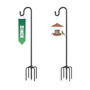 Functional Outdoor Shepherd's Hooks for Hanging Plants, Bird Feeders, and Lights