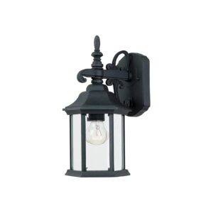 Functional and Durable Black Outdoor Wall Lantern Sconce with Clear Glass