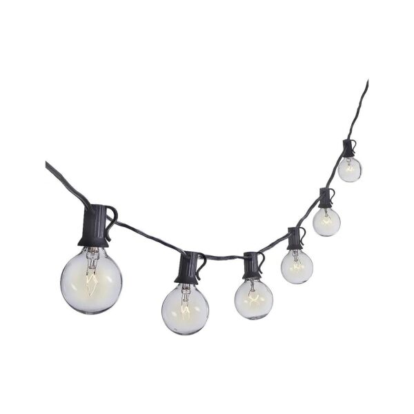 G40 Globe String Lights with 100 FT Black Cord for Lantern, Pergola, or Balcony Lighting