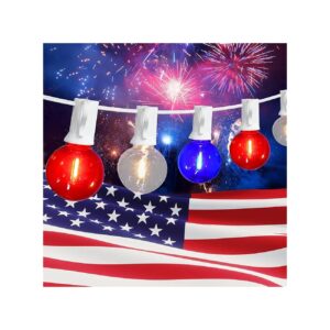 G40 LED Red White Blue Lights for Patriotic Celebrations and Decorations