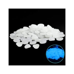 GLOW IN THE DARK Pebbles 200pc White Luminous Stones for Aquarium Decorations