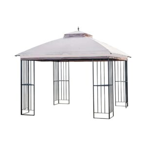 Garden Winds Replacement Canopy Top Cover for Square Steel Finial Gazebo Beige