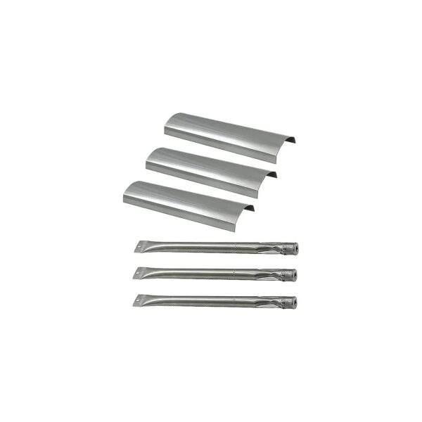 Gas Barbecue Grill Replacement Parts Kit with Stainless Steel Burners and Heat Plates