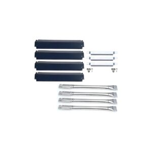 Gas Grill Replacement Kit with Stainless Steel Burners and Porcelain Steel Heat Plates