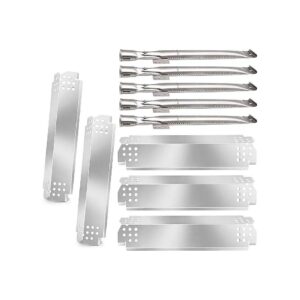 Gas Grill Replacement Parts Kit with 5 Stainless Steel Burner Pipe Tubes and Heat Shields