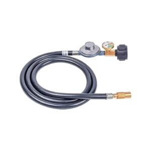 Gas Regulator Hose with Gauge and Hose Combination for Tabletop and Portable Gas Grills