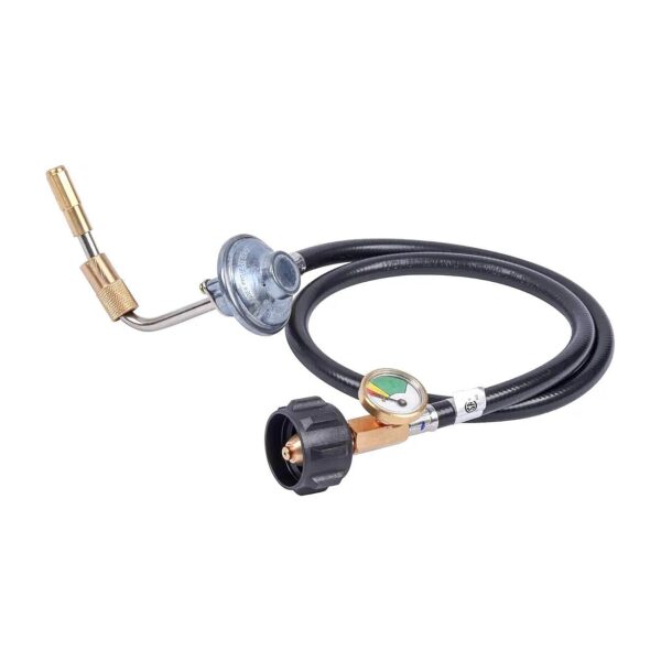 Gas Regulator Hose with Propane Tank Gauge for Tabletop Griddles and Grills