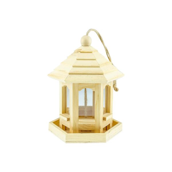 Gazebo Style Wooden Bird Feeder for Attracting Wild Birds and Seed Lovers