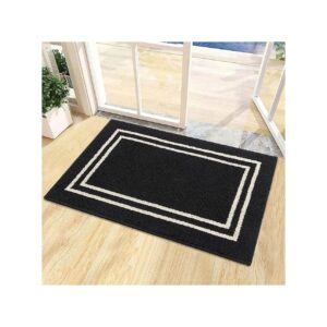 Geometric Patterned Indoor Door Mat with Rubber Backing for Home Decor and Entryway