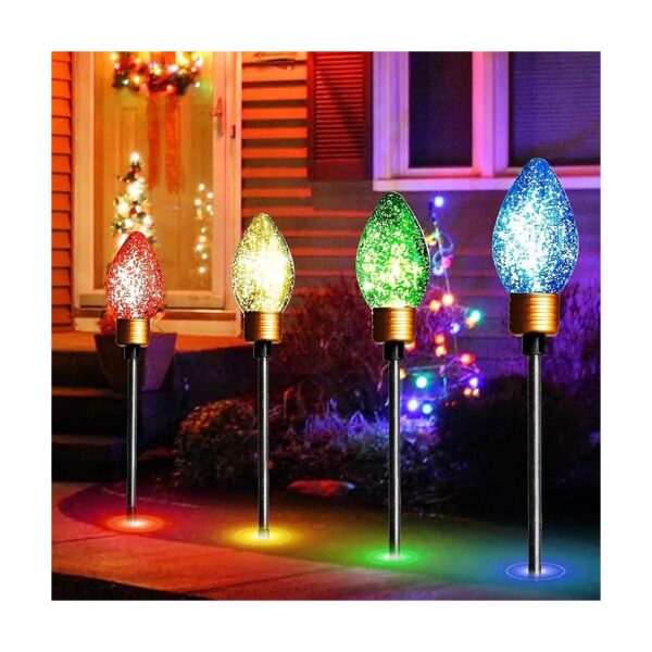 Giant Multicolor C9 Bulb Pathway Lights for Outdoor Christmas Decorations