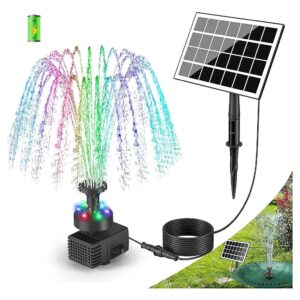 Glass Solar Panel Solar Fountain with 4ft Power Cord and Adjustable Solar Panel