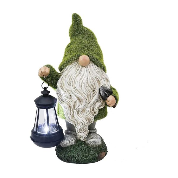 Gnome Statue with Solar-Powered Light for Patio, Lawn and Garden Decor