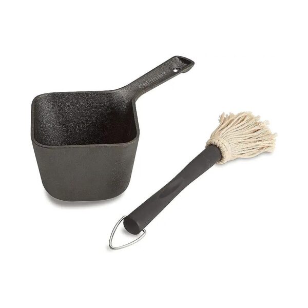 Grade Cast Iron Basting Pot with Mop-Style Brush for Inspired Dishes