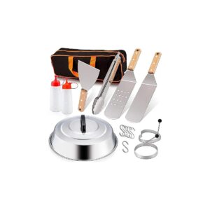 Grade Flat Top Grill Accessories Set with Long Spatula and Grill Tong for Gourmet Cooking