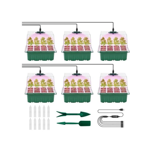 Grade Seed Starter Kit with 3 Lights, Humidity Dome, and 4 Timing Set for Seedlings