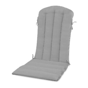 Gray Adirondack Chair Cushion with Straps for Indoor and Outdoor Use