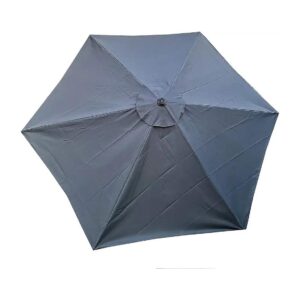 Gray Polyester Umbrella Canopy Replacement for 9 ft 6 Ribs Frame and Cover